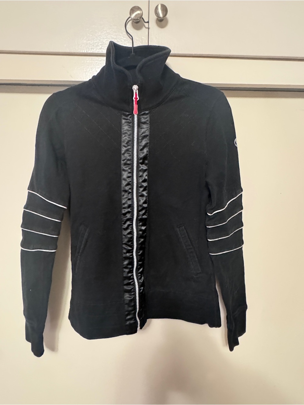 lululemon athletica Black Zip Jacket with White Reflective Detail